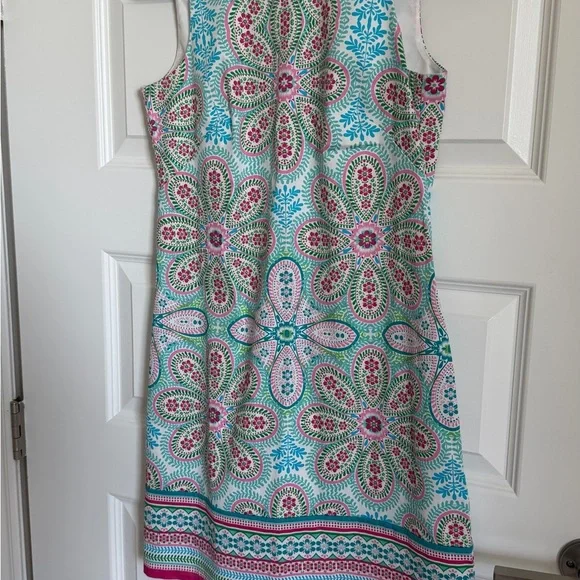 London Times Sleeveless Floral Midi Dress | Resort / Preppy Summer midi dress - Picture 10 of 10